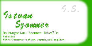 istvan szommer business card